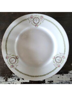 Rosenthal Empire Salad Plate Germany Pink Roses Green Laurel Wreaths Gold Trim